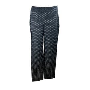Talbots Chatham Ankle Pant Black White Polka Dot Size 6 Stretch Minimalist Sleek